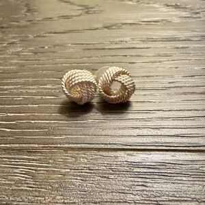 Classic Silver-Tone Knot Stud Earrings